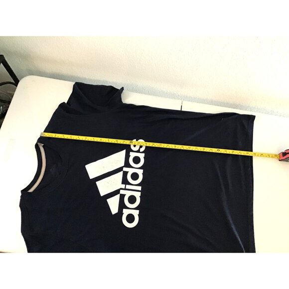 ADIDAS- MENS NAVY FRONT GRAPHIC SHORT SLEEVE CREW NECK T-SHIRT SIZE LARGE - Picture 6 of 6